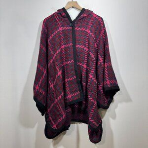 Modcloth Little Plaid Riding Hood Cape Poncho Jacket Womens XL Academia Preppy